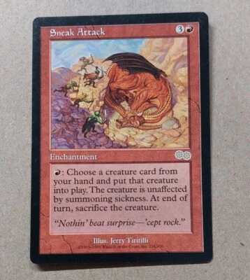 UNPLAYED Sneak Attack Urza's Saga MAGIC MTG VINTAGE EDH CUBE  - Image 1 of 2