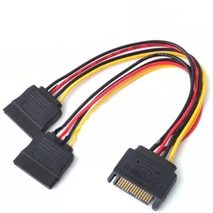 2 x Sata Female to 15 pin sata male Power Splitter Y Cable 20 cm - Picture 1 of 5