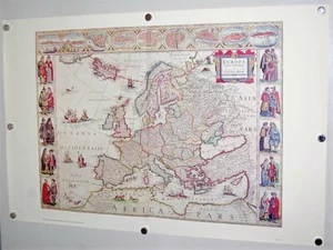 24-5/8" x 16-1/4" Vintage Hammond Reproduction of an Antique Map of Europe - Picture 1 of 5
