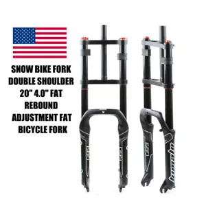 20"x 4.0" Snow Bike Fork Double Shoulder Fat Rebound Adjustment Fat Bicycle Fork - Picture 1 of 9