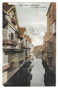 KENT - RIVER STOUR, CANTERBURY 1906 Charlton Postcard BRIDGE  and HASSOCKS Pmts - Picture 1 of 1