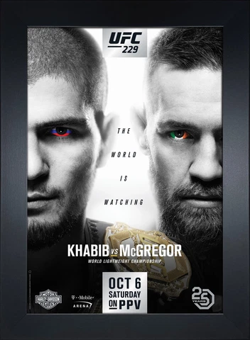 UFC 229: Khabib vs McGregor Replica Mini Framed 9x13 Event Poster Cover