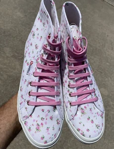 SUPERGA Hi Tops LOVE SHACK FANTASIA Pink Sneakers Womens 9 Mens 7.5 ❤️blt11j13 - Picture 1 of 15