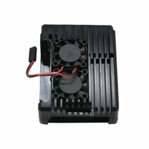 Für Raspberry Pi 4 Modell B+ Schutz Box Aluminum Upper Lower Gehäuse mit Lüfter - Photo 1/9