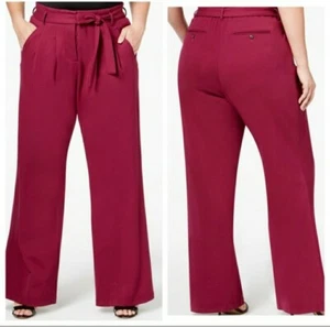 Melissa Mccarthy Seven7 Plus Size Purple Wide-Leg Pleated Pants 0X NWT $139 - Picture 1 of 10