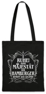 Seine Majestät Der Hamburger Hipster Bag Stofftasche Stoffbeutel Hanse Hafen - Picture 1 of 1