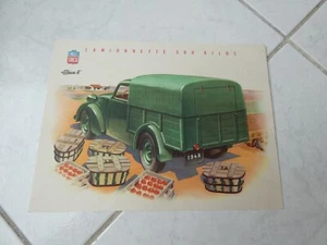 Simca 8 Camionnette 500 kilos 1948 brochure catalogue dépliant prospectus - Imagen 1 de 1