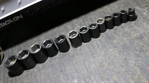 MATCO 13 PC 1/2" DR SAE 6-PT STANDARD DEPTH IMPACT SOCKET SET 7/16- 1 1/4 FR/SH - Picture 1 of 2
