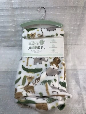 Safari Animal Jungle Baby Blanket Security Lovey Plush Unisex Wish & Wonder NEW - Image 1 of 4