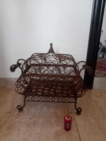 Antique Iron Basket Cage Cover Heavy Metal Big Decorative Garden Home Germany Cover