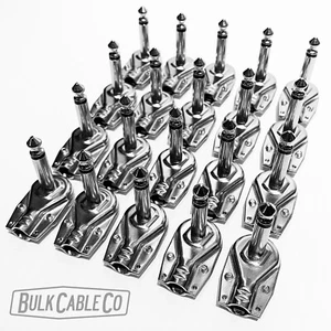 Paquete de 24 - Juego de conectores de panqueques de ángulo recto de 1/4" - conector de parche plano - enchufe de cable - Imagen 1 de 12