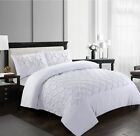 Microfiber Pintuck Duvet Cover Set with Pillowcases Double King Size Bedding Set