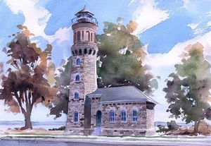 Faro de verano Fort Niagara. Buffalo, Nueva York. Tarjetas de notas artísticas de James Mann - Imagen 1 de 2