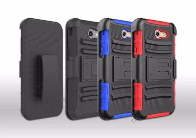 Shockproof Armor Belt Holster Combo Cover Case+Glass SP For SAMSUNG J3 Emerge  - Image 1 of 2