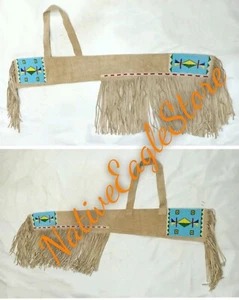 Funda para rifle de gamuza con cuentas sioux hecha a mano antigua americana estilo Lakota NRF35 - Imagen 1 de 2