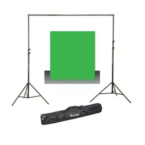 Westcott 9 x 10ft Green Screen Cotton Background W/10' Background Support System - Picture 1 of 11