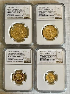 EUA 1990 Grande Selo da Califórnia 4 Moedas de Ouro NGC PF69 UC Conjunto SKU# 7050 - Imagem 1 de 4