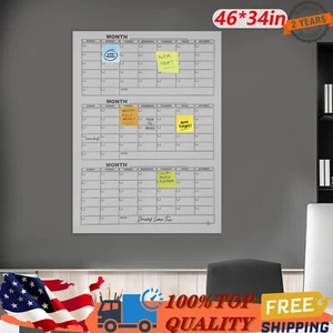 Quarterly Planner White Board Acrylic Calendar Board Dry Erase Calendar For Wall - Picture 1 of 23