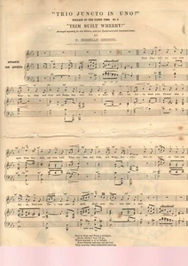 1850 = SPARTITO MUSICALE OTTOCENTESCO = Trio in Uno = Originale = RARO - Bild 1 von 1