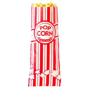 100 Popcorn Bags 1 oz Carnival King 3 1/2" x 2 1/4" x 8 1/4"  Free Ship USA Only