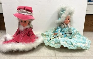 2 Stück Vintage Furga Italy Puppe in rosa blau Federkleidern 14 Italy Fugga - Bild 1 von 15
