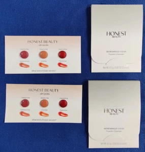 NUEVO LOTE DE 4 LIMPIADORES EN POLVO REFRESCANTEMENTE LIMPIOS Y MUESTRA DE BRILLO DE LABIOS HONESTA - Imagen 1 de 4