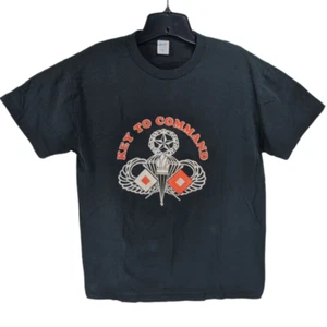 Camicia nera vintage 50° Signal Battalion PT Key To Command M made in USA singola st - Foto 1 di 4