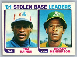 1982 Topps #164 '81 Stolen Base Leaders Rickey Henderson NM-MT 👀