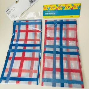 Summer Tablecloth 72in L x 54 in W, Checkered Patterned , Multicolor - NEW - Picture 1 of 4