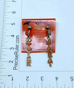 Pendientes de esmalte con clip de tono plateado de colección sin firmar Halloween Trick Treat Colgante - Imagen 1 de 2