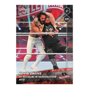 KEVIN OWENS DEFEATS SETH ROLLINS 2020 TOPPS NOW WWE #16 WRESTLEMANIA 36 SSP - Picture 1 of 1