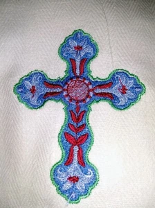 CUSTOM EMBROIDERED KITCHEN TOWELS - CROSS - Picture 1 of 3