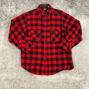 Vintage Woolrich Shirt Mens Large Red Wool Buffalo Check 80s Made In USA Grunge - Picture 1 of 13