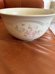 Pfaltzgraff Tea Rose Ceramic Stoneware 11” Nesting Mixing Bowl Serving Bowl