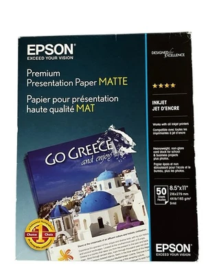 Epson Heavyweight Matte Premium Presentation Paper 50 Sheets S041257 8.5X11 - Image 1 of 2