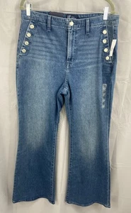 GAP Women's High Rise Flare Leg Jeans Size 16 Short Stretch Denim NWT Sailor - Picture 1 of 8