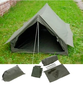 NEW French Army Olive Green F2 Two-Man Military Tent Survival Camping Bushcraft - Picture 1 of 6