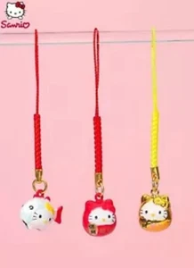 Sanrio Hello Kitty cloches japonaises en laiton téléphone breloque sangle Kawaii rouge poisson doré - Photo 1 sur 6