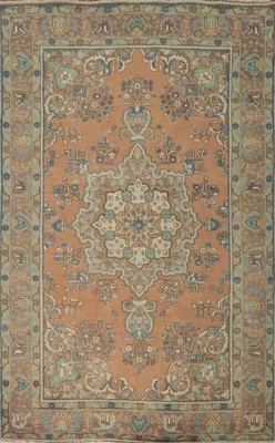 Alfombra de lana clásica tradicional floral sobre teñida hecha a mano alfombra tamaño habitación 6x9 Foto 1 de 4