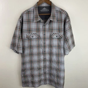 Croft & Barrow Quick Dry Shirt Mens 2XLT Tall XXL Multicolor Plaid Short Sleeve - Picture 1 of 12