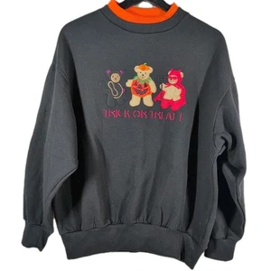 Sudadera Vintage Halloween Edición Básica Truco o Trato Doble Cuello Mediana - Imagen 1 de 8