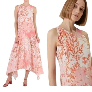 STELLA MCCARTNEY Silk Dress, Size US 6 AU/UK10, Anabelle Coral Print Pinks Maxi - Picture 1 of 24