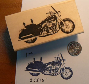 P10 Harley Motorcycle line art-Rubber stamp  - Picture 1 of 2