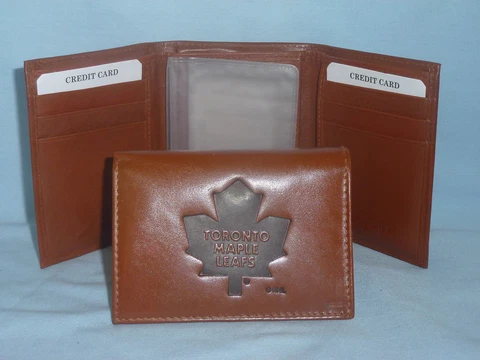 TORONTO MAPLE LEAFS Leather TriFold Wallet NEW brown 3 k Cover