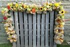 Fall Autumn fireplace, mantel, door, railing Scarecrow Garland