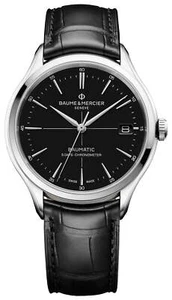 Baume & Mercier Clifton Baumatic Cosc Automatico Nero Pelle Men Orologio - Foto 1 di 2