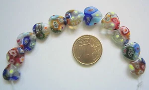 Perlas corazón cristal milflores 12 mm X 11 UNIDADES gama colores abalorios - Photo 1/3