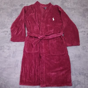 POLO Ralph Lauren Terry Velour Robe Mens SMALL MEDIUM Maroon Red Big Pony - Picture 1 of 6