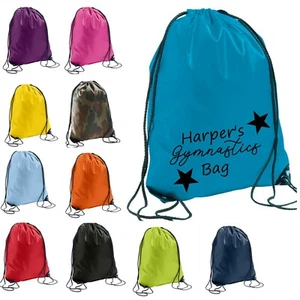 Personalisierte Kinder Gymnastik Kordelzug Kit Tasche Jungen Mädchen Kinder Fitnessstudio - Bild 1 von 26