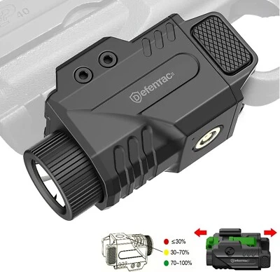 DEFENTAC 800lm Flashlight Weapon Light with Strobe Function LED for Gun Pistol